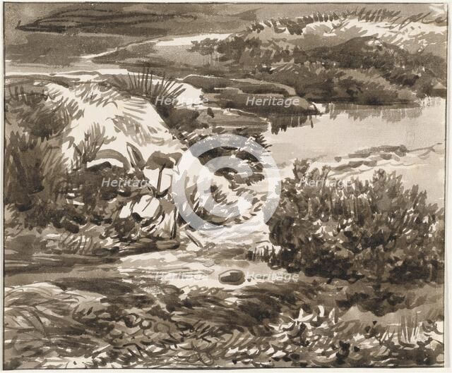 Corner of a Meadow with a Stream, 1800/1820. Creator: Franz Kobell.