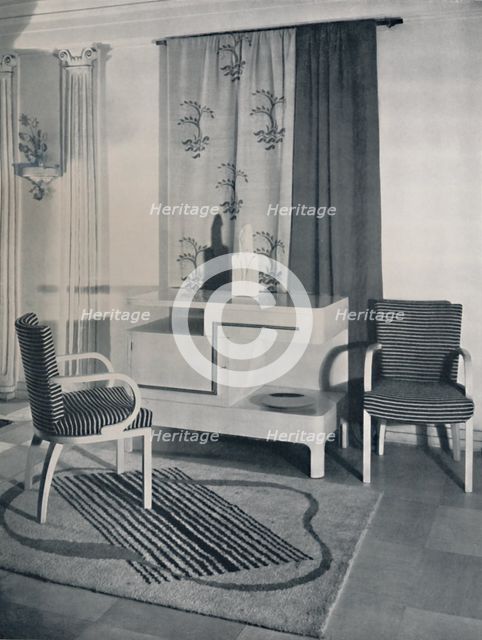 'Corner of a room designed by Hayes Marshall for Fortnum & Mason Ltd., London', 1936. Artist: Unknown.