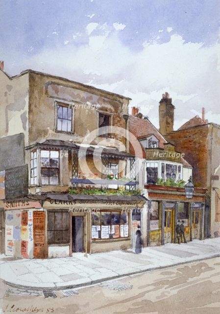Corner of Cheyne Walk and Lawrence Street, Chelsea, London, 1883. Artist: John Crowther