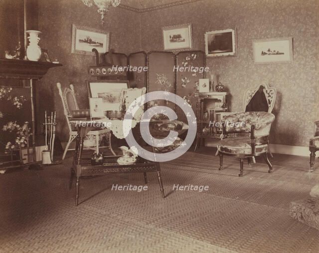 Corner of drawing room, facing east, Dom Smith, Vladivostok, Russia, 1899. Creator: Eleanor Lord Pray.
