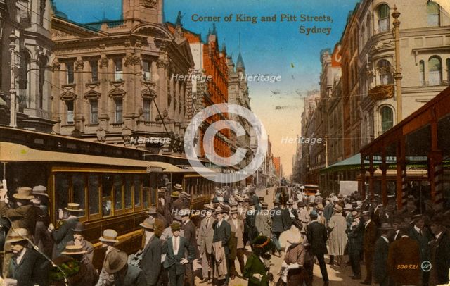 Corner of King and Pitt Streets, Sydney, New South Wales, Australia, c1917. Artist: Unknown