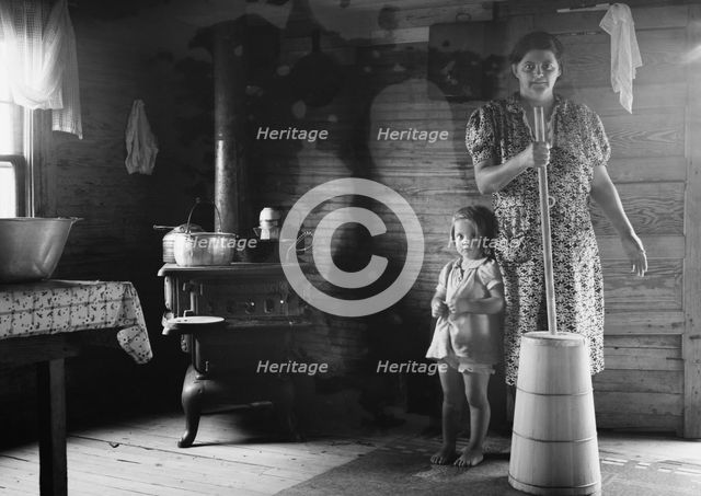Corner of kitchen, home of tobacco sharecropper, Person County, North Carolina, 1939. Creator: Dorothea Lange.