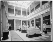 Corner of sculpture hall, Corcoran Gallery of Art, Washington, D.C., c.between 1905 and 1915. Creator: Unknown