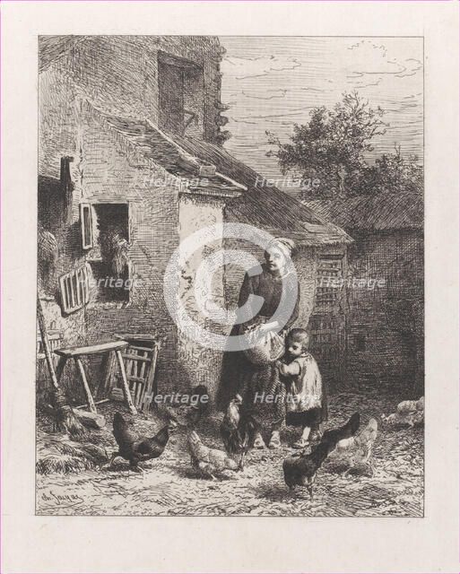 Corner of the Courtyard, 1864. Creator: Charles Emile Jacque.