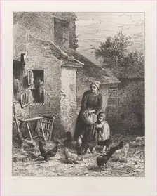 Corner of the Courtyard, 1864. Creator: Charles Emile Jacque