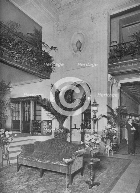 Corner of the main lobby, looking towards the office, Roosevelt Hotel, New York City, 1924. Artist: Unknown.