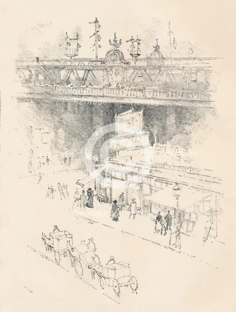'Corner of Villiers Street, Charing Cross', 1896. Artist: Joseph Pennell.