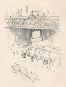 Corner of Villiers Street, Charing Cross 1896. Artist: Joseph Pennell