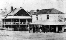Corner Adelaide and Edward Streets, 1873. Creator: Unknown