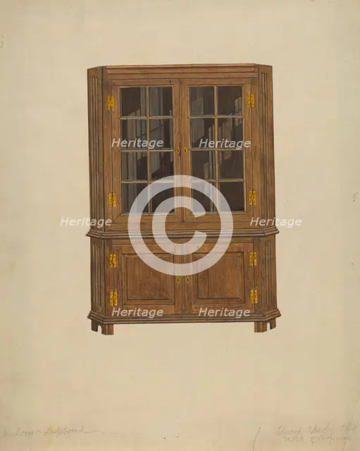 Corner Cupboard, 1935/1942. Creator: Edward A Darby.