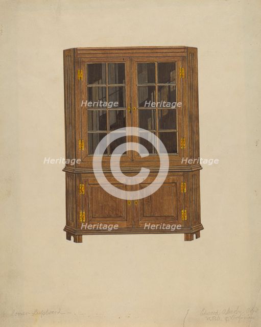 Corner Cupboard, 1935/1942. Creator: Edward A Darby.