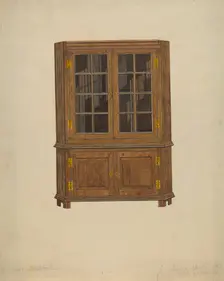 Corner Cupboard, 1935/1942. Creator: Edward A Darby