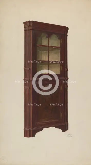 Corner Cupboard, c. 1940. Creator: Henry Moran.