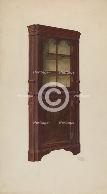 Corner Cupboard, c. 1940. Creator: Henry Moran.
