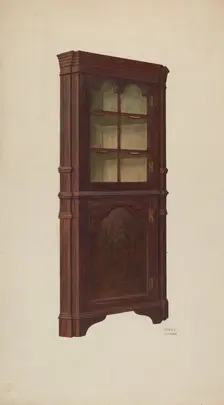 Corner Cupboard, c. 1940. Creator: Henry Moran