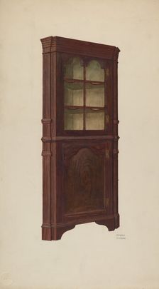 Corner Cupboard, c. 1940. Creator: Henry Moran