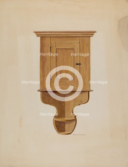 Corner Cupboard, c. 1941. Creator: Byron Dingman.