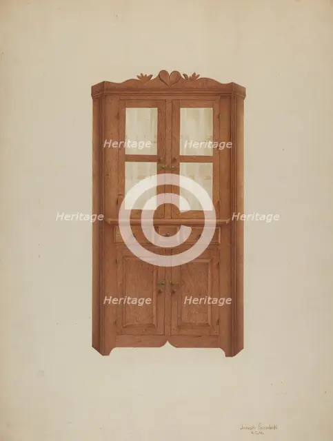 Corner Cupboard, c. 1941. Creator: Joseph Ficcadenti.