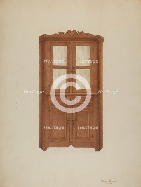 Corner Cupboard, c. 1941. Creator: Joseph Ficcadenti.