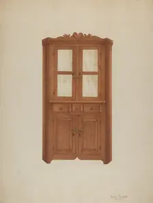 Corner Cupboard, c. 1941. Creator: Joseph Ficcadenti