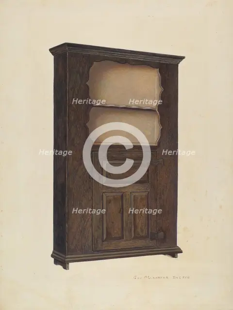 Corner Cupboard, c. 1942. Creator: George H. Alexander.