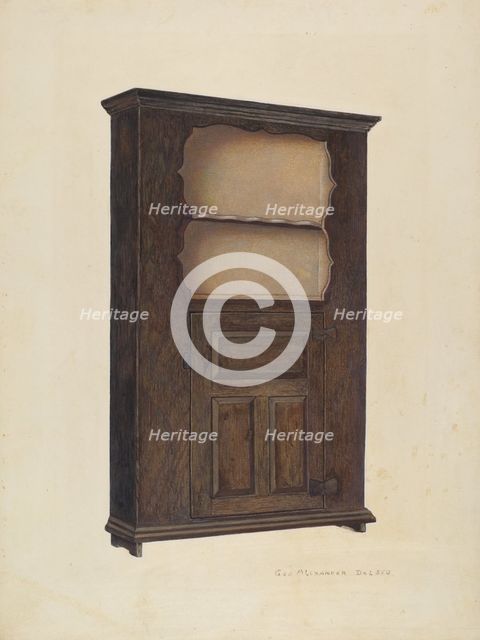 Corner Cupboard, c. 1942. Creator: George H. Alexander.