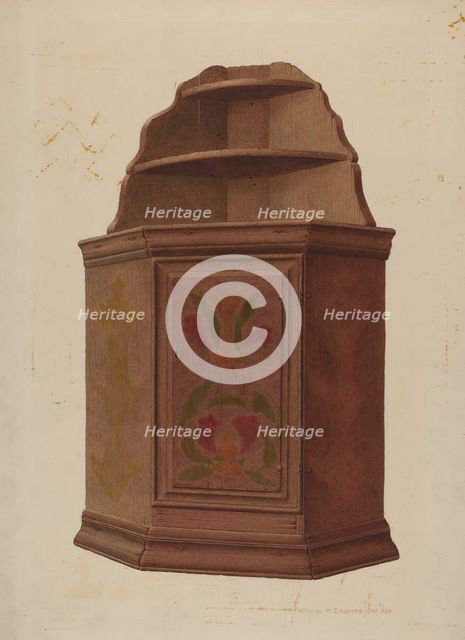 Corner Cupboard, c. 1942. Creator: William H Edwards.