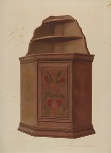 Corner Cupboard, c. 1942. Creator: William H Edwards