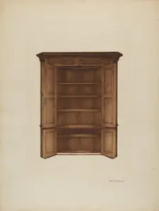 Corner Cupboard, c. 1937. Creator: George V. Vezolles