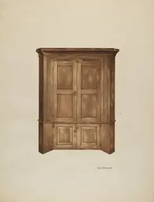 Corner Cupboard, c. 1937. Creator: George V. Vezolles
