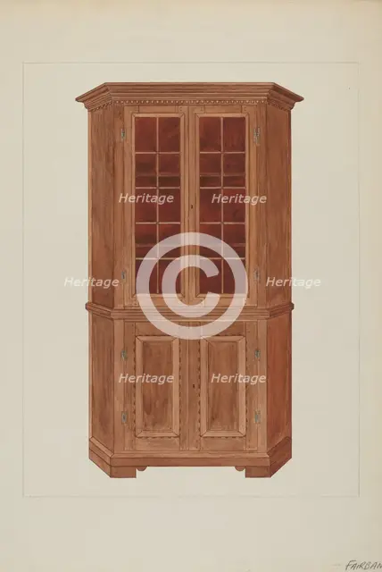 Corner Cupboard, c. 1937. Creator: George Fairbanks.
