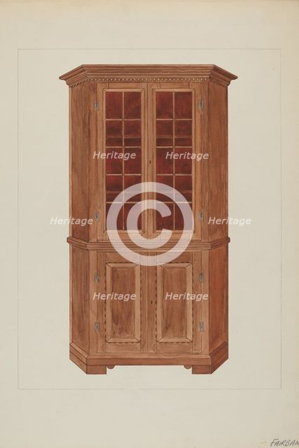 Corner Cupboard, c. 1937. Creator: George Fairbanks.