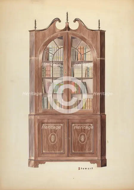 Corner Cupboard, c. 1937. Creator: Robert Stewart.
