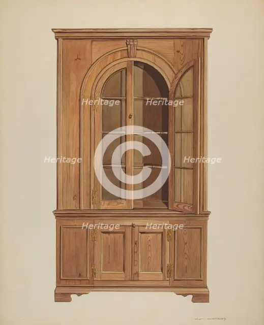 Corner Cupboard, c. 1939. Creator: Ernest A Towers Jr.