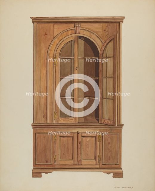 Corner Cupboard, c. 1939. Creator: Ernest A Towers Jr.