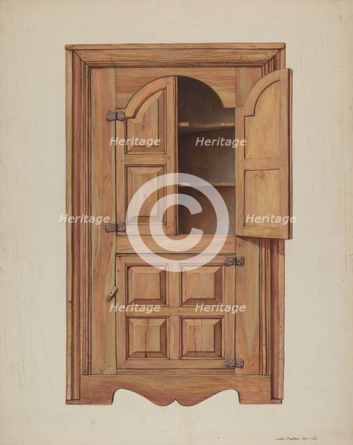 Corner Cupboard, c. 1939. Creator: Leslie Macklem.
