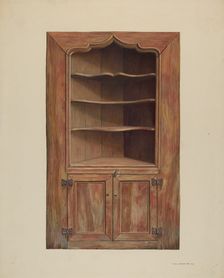 Corner cupboard, probably 1939. Creator: Leslie Macklem