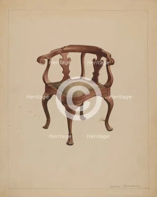 Corner Chair, 1936. Creator: Lorenz Rothkrantz.