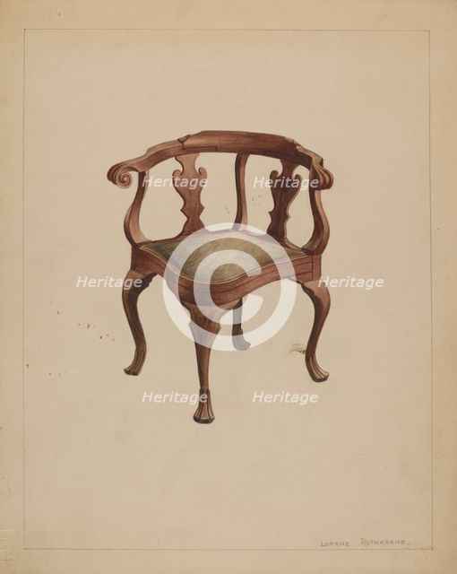 Corner Chair, 1936. Creator: Lorenz Rothkrantz.