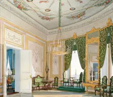 Corner living room of the Nicholas Palace in the Moscow Kremlin, 1847. Creator: Klages, Fyodor Andreyevich (1812-1890)
