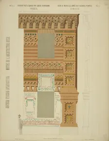 Corner part of the Mamontov Printing House building, decorated with colored tiles, 1874. Creator: Hartmann, Wiktor Alexandrowitsch (1834-1873)