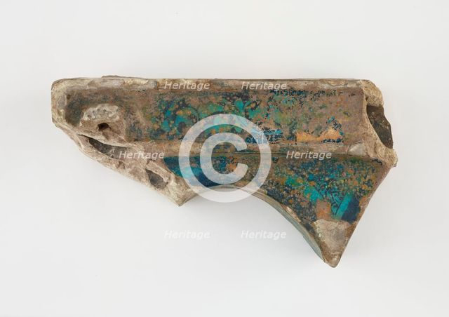 Corner tile, broken in two pieces, late 12th-early 13th century. Creator: Unknown.
