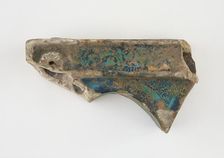 Corner tile, broken in two pieces, late 12th-early 13th century. Creator: Unknown