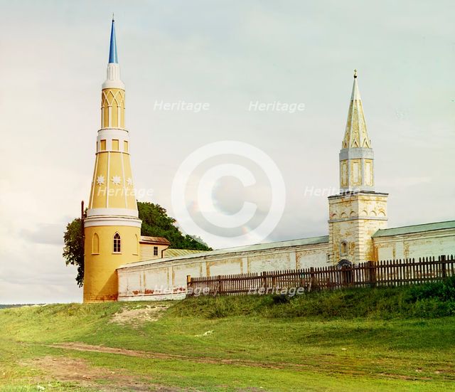 Corner tower of the Golutvin Monastery, Kolomna, 1912. Creator: Sergey Mikhaylovich Prokudin-Gorsky.