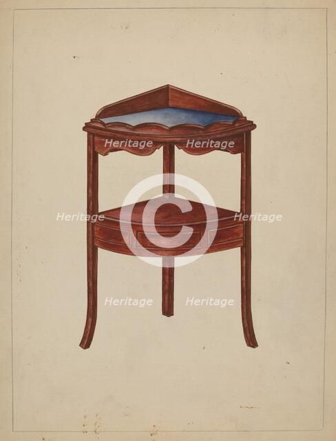 Corner Wash-stand, c. 1936. Creator: Charlotte Winter.