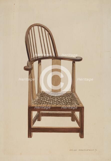 Corner Windsor Chair, c. 1939. Creator: Ernest A Towers Jr.