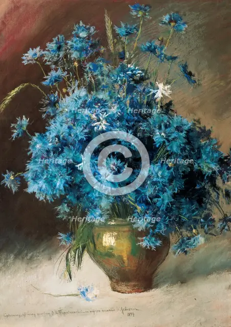 Cornflowers, 1894. Creator: Levitan, Isaak Ilyich (1860-1900).
