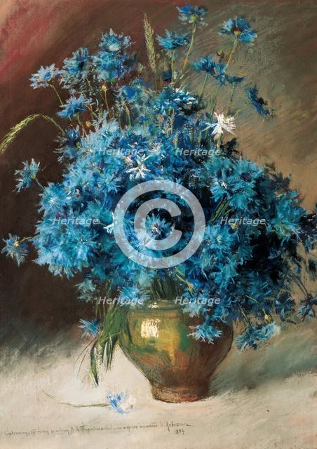 Cornflowers, 1894. Creator: Levitan, Isaak Ilyich (1860-1900).