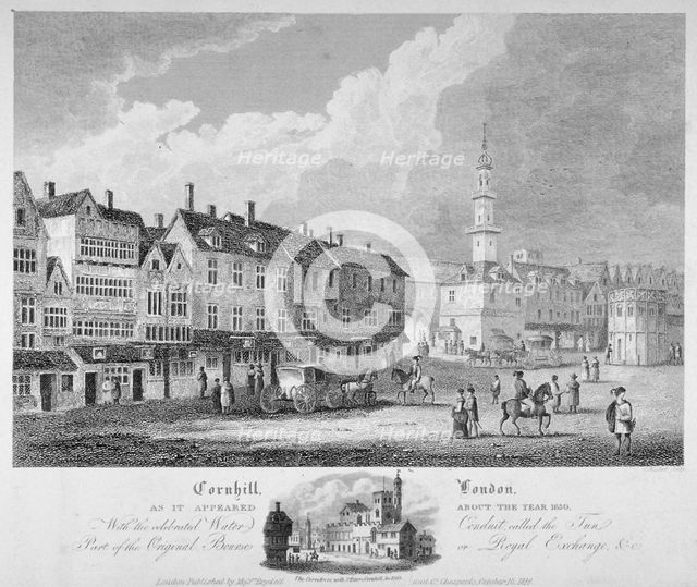 Cornhill, City of London, c1630 (1818). Artist: Bartholomew Howlett