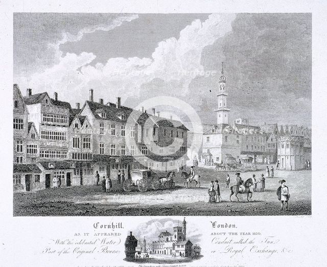 Cornhill, London, 1810. Artist: Anon